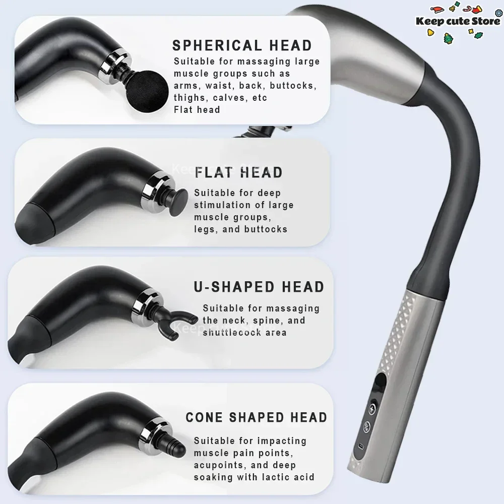 Pistolet do masażu pleców z wydłużonym-łokciowym uchwytem 💆‍♂️