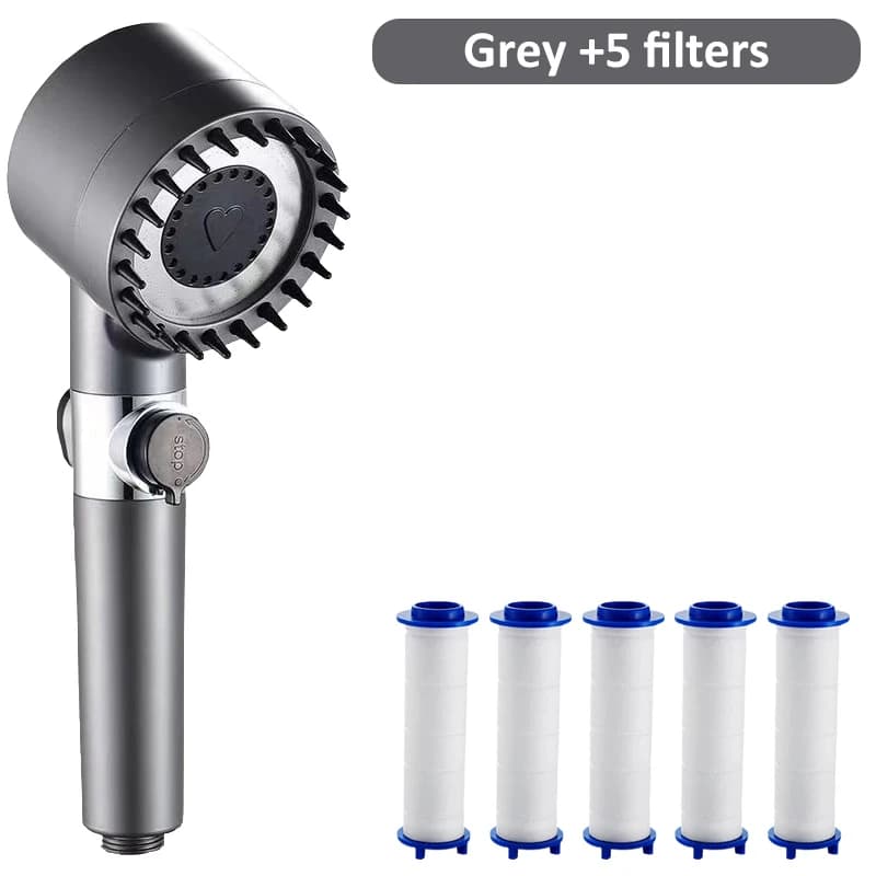 Wysokociśnieniowa oszczędna słuchawka prysznicowa 4 tryby masująco-filtrująca 🚿