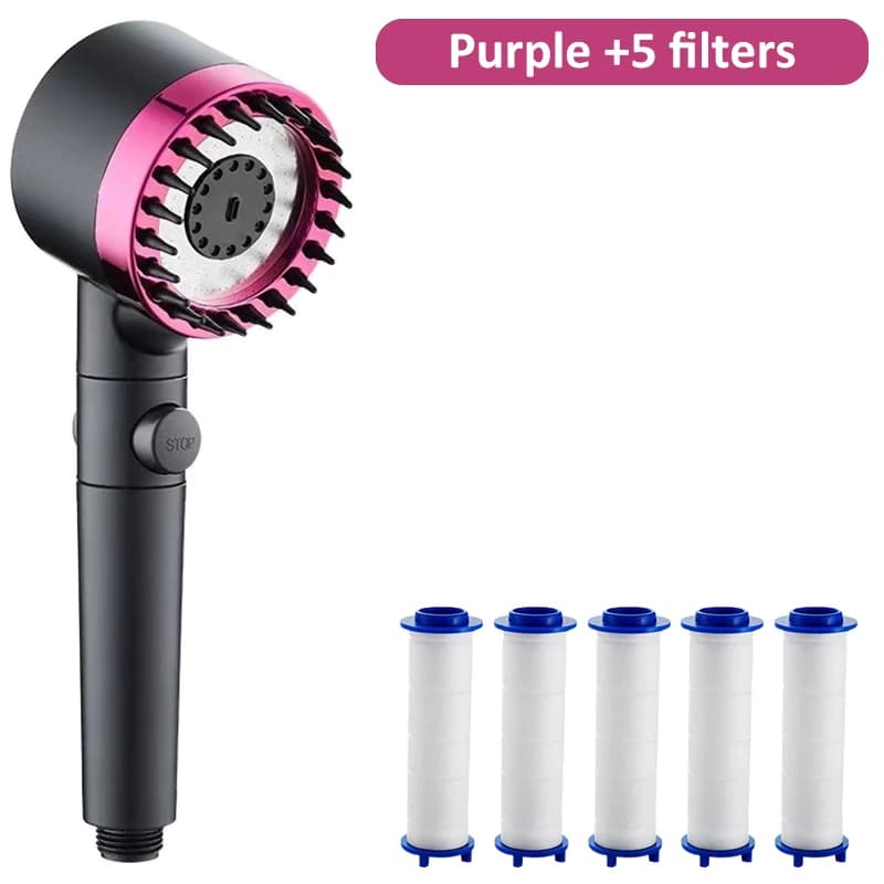 Wysokociśnieniowa oszczędna słuchawka prysznicowa 4 tryby masująco-filtrująca 🚿